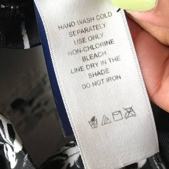 Black White Flower Swim Top Swimsuits for All - Picture 11 of 11